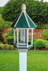 Gazebo Bird Feeder - Amish Handmade - Poly Lumber Weather Resistant - Premium Feeding Tube - Easy Mounting - Bird Feeder For Outdoors