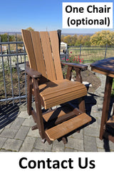 Amish Handmade Patio Set - 2 Swivel Chairs and Table - Adirondack - Pub Chairs - Outdoor Dining Table Set - Amish Chair Set - Furniture Set
