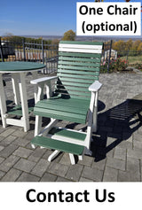 Amish Handmade Patio Set - 2 Swivel Chairs and Table - Adirondack - Backyard - Outdoor Dining Table Set - Amish Chair Set - Furniture Set