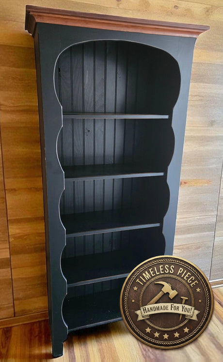 Amish Handmade Pine Bookcase: Rustic Home Organizer