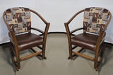 Amish Handmade 2 Rocking Chairs - Furniture - Hooper - Oak - Upholstered - Cushion - Vintage - Backrest - Chair Set - Comfort - Furniture
