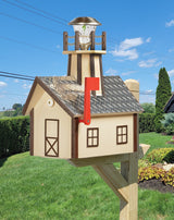 Amish Mailbox With Solar Lighthouse -  Wood or Poly Lumber - Handmade - Home & Living:Outdoor & Gardening:Mailboxes