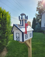 Amish Mailbox With Solar Lighthouse -  Wood or Poly Lumber - Handmade - Home & Living:Outdoor & Gardening:Mailboxes
