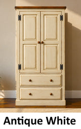 Amish Handmade Wardrobe Cabinet - Large Cabinet with Hanging Rod - Multipurpose Cabinet - With Drawers - Rustic Farmhouse Storage Home Decor