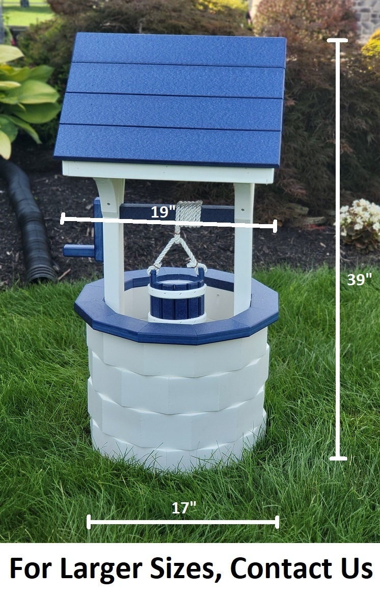 Garden Wishing Well- Yard Wishing Well - Poly - Amish Handmade