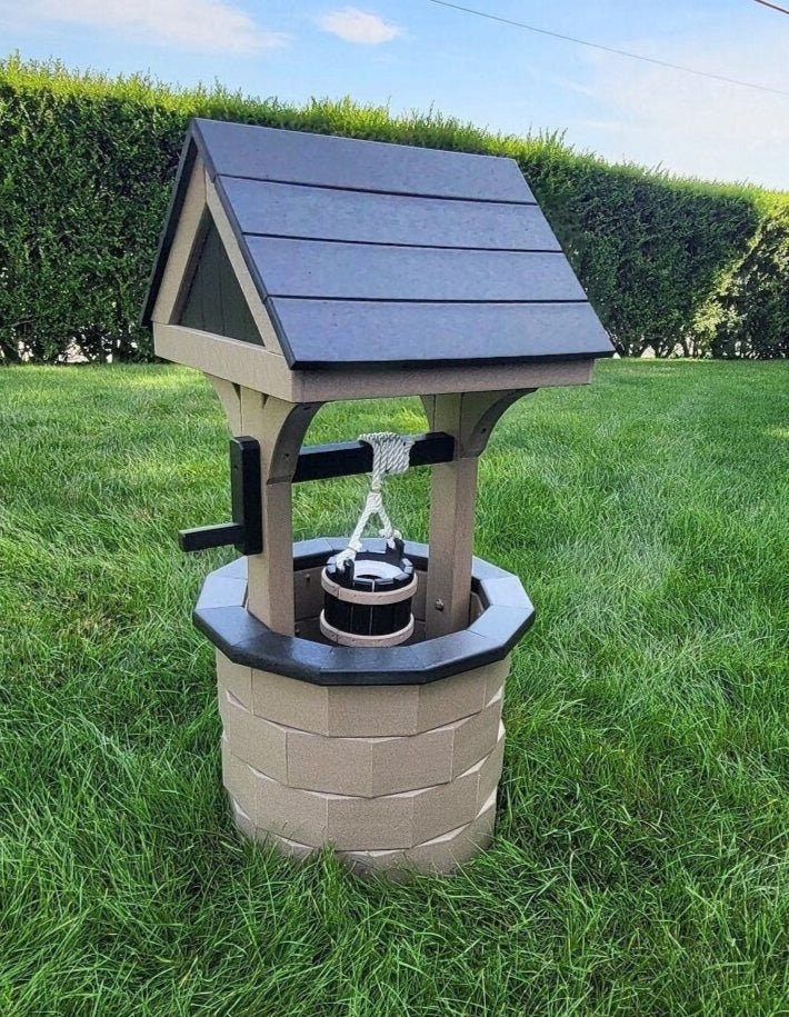 Wishing wells, garden wishing wells, homemade wishing wells, decorative wishing well, garden wishing well, decorative wood well, garden decoration, garden well, poly wishing wells, garden ornament