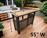 Amish Handmade Bar - Barstool Set - Poly - Swivel - Pub Chairs - Outdoor Furniture - Table Set - Dining Table - Outdoors - Backyard - Patio