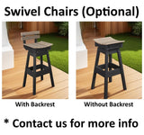 Amish Handmade Bar - Barstool Set - Poly - Swivel - Pub Chairs - Outdoor Furniture - Table Set - Dining Table - Outdoors - Backyard - Patio