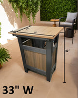 Amish Handmade Bar - Barstool Set - Poly - Swivel - Pub Chairs - Outdoor Furniture - Table Set - Dining Table - Outdoors - Backyard - Patio