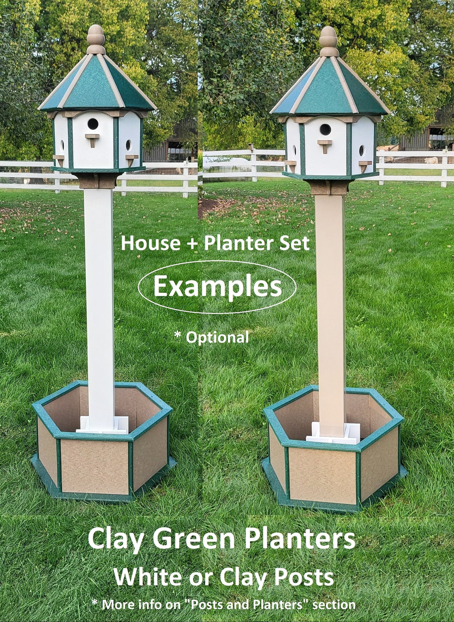 Holiday Colorful 6 Nesting Compartments Birdhouse, Amish Made, Weather Resistant Birdhouse Outdoor