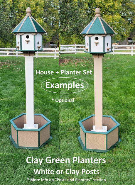 Holiday Colorful 6 Nesting Compartments Birdhouse, Amish Made, Weather Resistant Birdhouse Outdoor