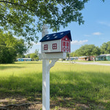 Amish Handmade Mailbox Independence Day Special! 250th Anniversary American Flag Mailbox with Post (optional), Gift Barn Style Mailbox Patriotic