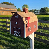 X- Large Amish Mailbox - Barn Design - Handmade - Cedar Roof - Primitive - Rustic - House Mailbox - Country Mailbox - Unique - Farm