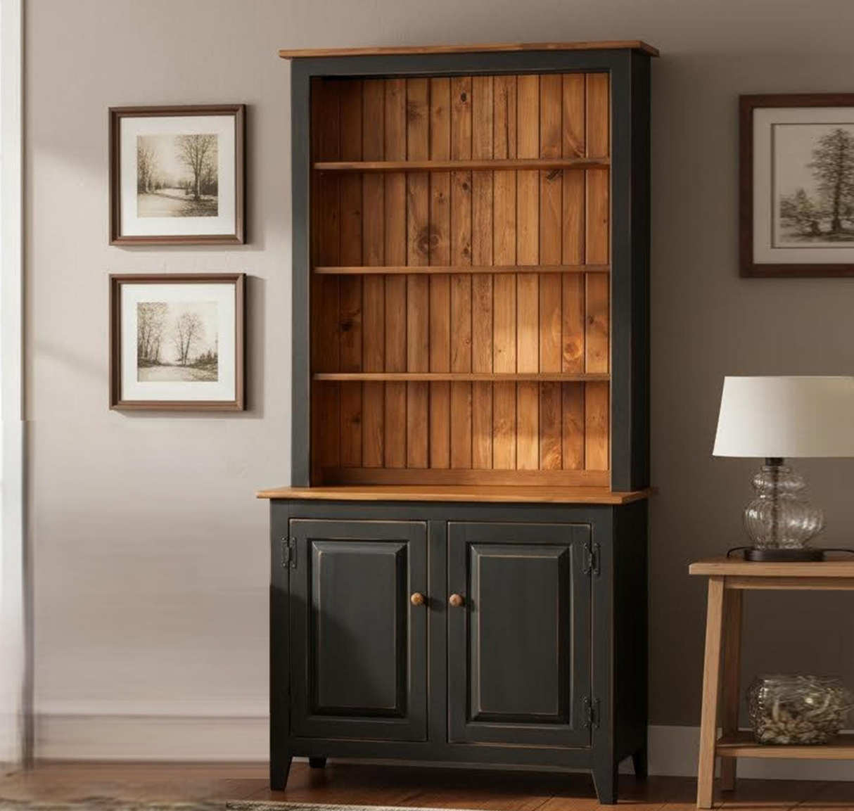 Amish Handmade Bookcase Cabinet - Large Cabinet - Multipurpose Cabinet - Farmhouse -Organizer - Storage - Rustic - Case Goods - Home Decor - Wood Cabinets