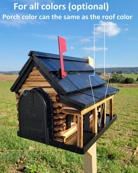 Amish Mailbox - Handmade - Log Cabin Style - Wooden with Metal USPS Approved Mailbox Outdoor - Animal Shape + Cabins