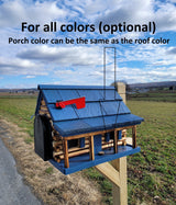 Amish Mailbox - Handmade - Log Cabin Style - Wooden with Metal USPS Approved Mailbox Outdoor - Animal Shape + Cabins