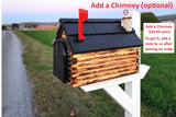 Log cabin mailbox, natural mailbox, country mailbox, unique mailboxes, cabin décor 