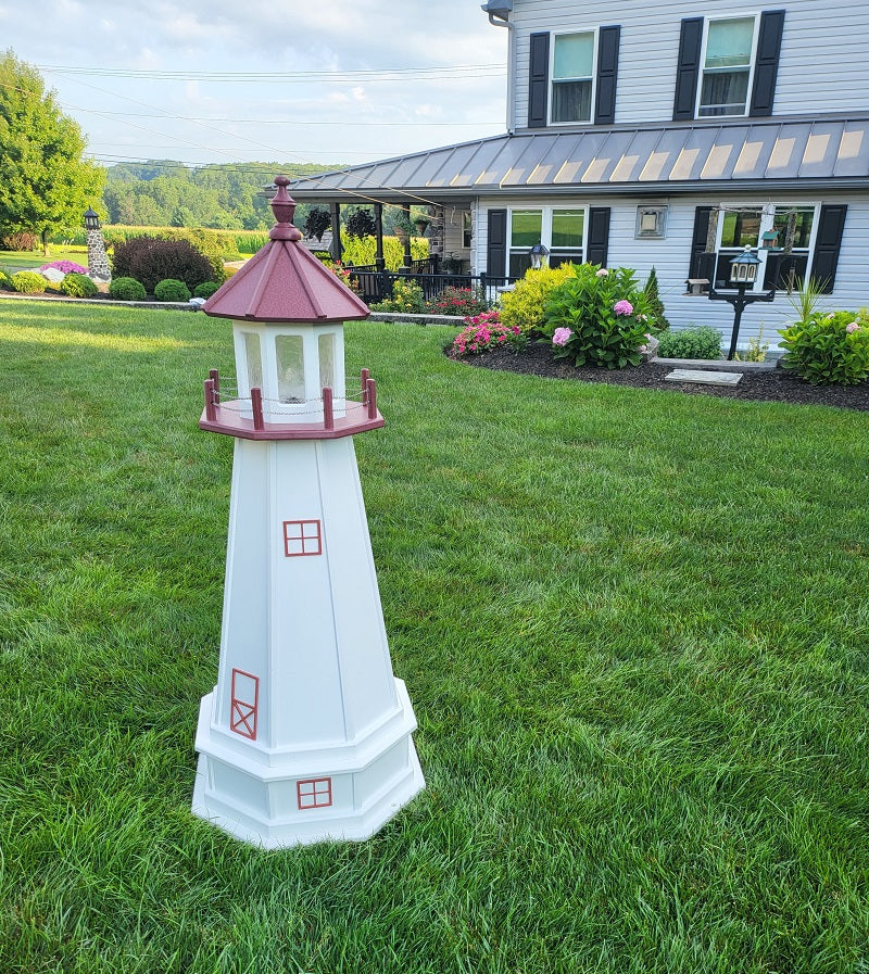 Marblehead Lighthouse - Solar - Amish Made - Landmark Replica - Backyard Decor - Garden Decoration