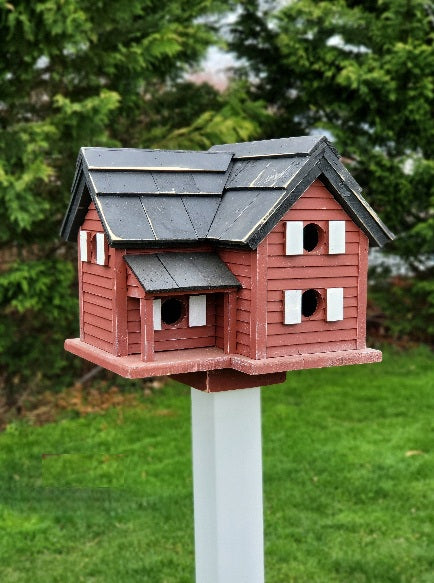 Purple Martin Bird House Amish Handmade 6 Nesting Compartments Birdhouse Outdoor - Purple Martin