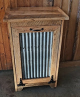 Wood Storage Cabinet, Tiltout Trash Can, Recycling Bin, Amish Handmade, Garbage Can