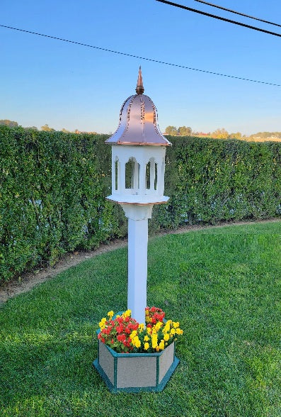 Octagon Copper Roof Poly Bird Feeder Amish Handmade Extra Large