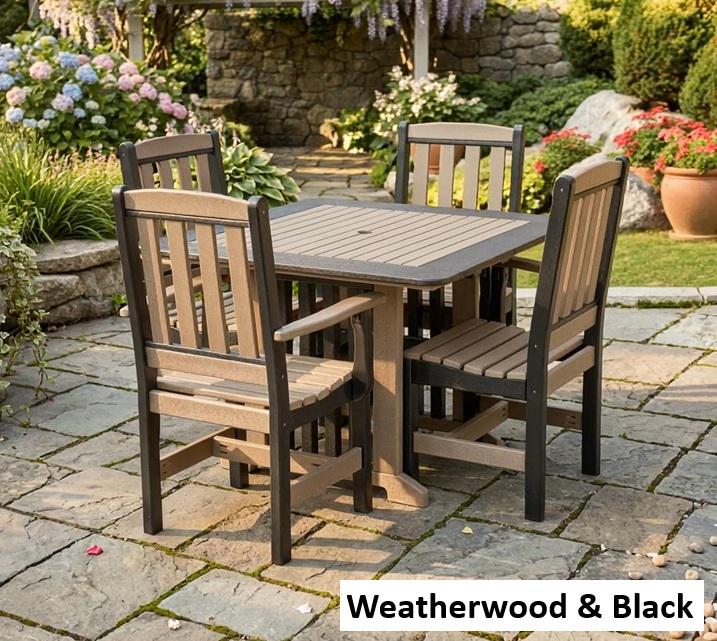 Amish Handmade Outdoor Furniture Set - Patio Chair Set - Outdoor Seating - Chairs and Table - Adirondack - Backyard - Furniture Set - Oasis