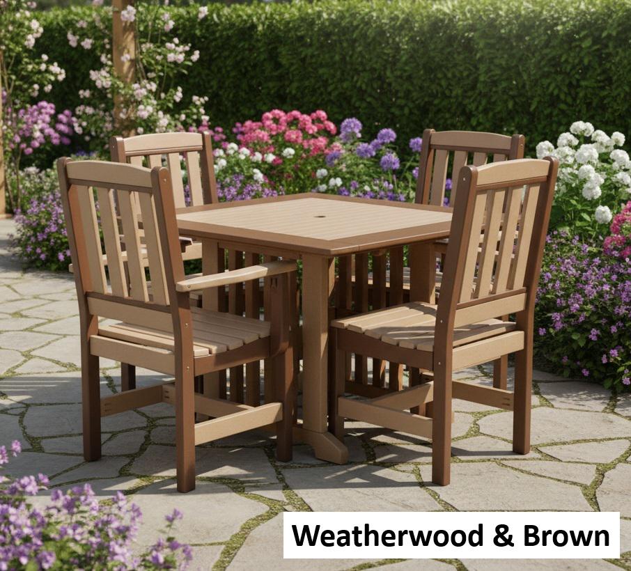 Amish Handmade Outdoor Furniture Set - Patio Chair Set - Outdoor Seating - Chairs and Table - Adirondack - Backyard - Furniture Set - Oasis