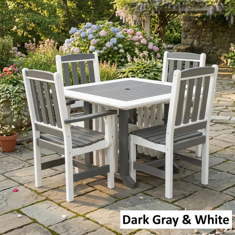Amish Handmade Outdoor Dining Table Set - Patio Set - Chairs and Table - Adirondack - Backyard - Patio Chair Set - Furniture Set - Outdoor