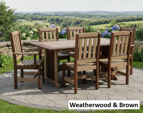 Amish Handmade Outdoor Dining Table Set - Patio Set - Chairs and Table - Adirondack - Backyard - Patio Chair Set - Furniture Set - Outdoor
