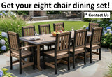 Amish Handmade Outdoor Dining Table Set - Patio Set - Chairs and Table - Adirondack - Backyard - Patio Chair Set - Furniture Set - Outdoor