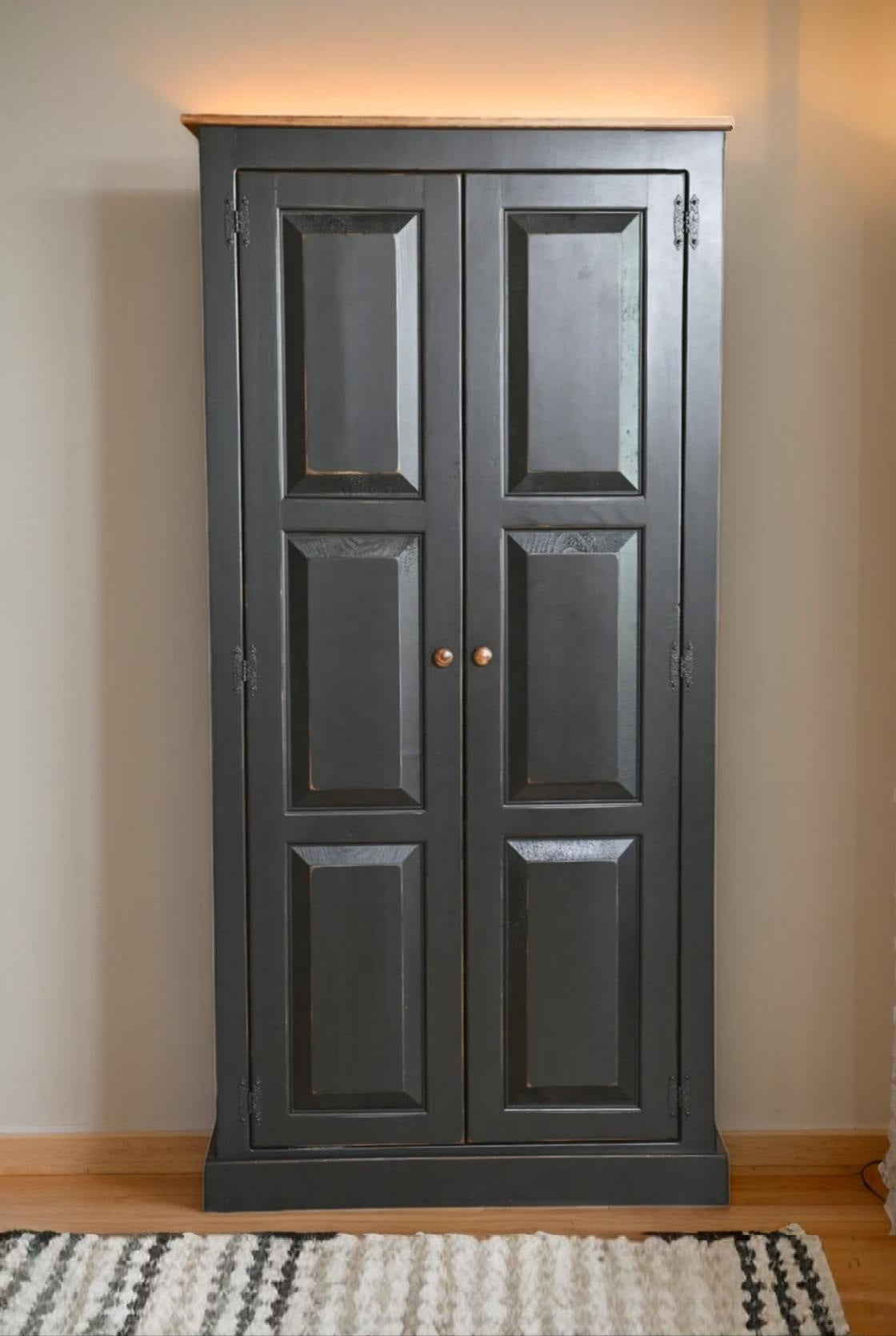 Farmhouse Furniture Bookshelf Cabinet Wooden Hall Cabinet 2 Door Cabinet Bookcase Adjustable Shelf Cabinet Furniture Vintage Cabinet Antique