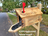 Amish Mailbox Handmade Pine Wood With Metal USPS Approved Mailbox Insert, Mailboxes Outdoor - Unique Mailboxes