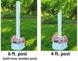 Planter Kit For Bird Feeder and Birdhouse - White - Set of Planter & Post - Amish Handmade - Bird Lovers - Flowers - Outdoor Décor