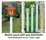 Amish Bird Feeder Handmade - Poly Lumber Weather Resistant - Easy Mounting on 4"x4" Pole/Post - Bird Feeders For the Outdoors
