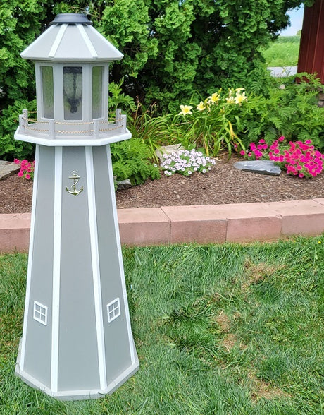 Backyard Solar Lighthouse - Poly Made - Amish Handmade