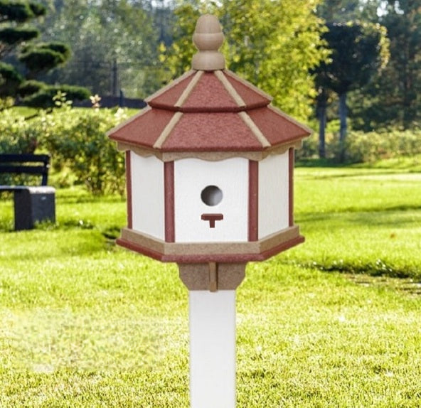 Gazebo Birdhouse Amish Made Poly With 3 Nesting Compartments