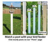Amish Bird Feeder Handmade Poly Lumber Weather Resistant - Premium Feeding Tube - Post Mounted / Hanging Bird Feeders Outdoors