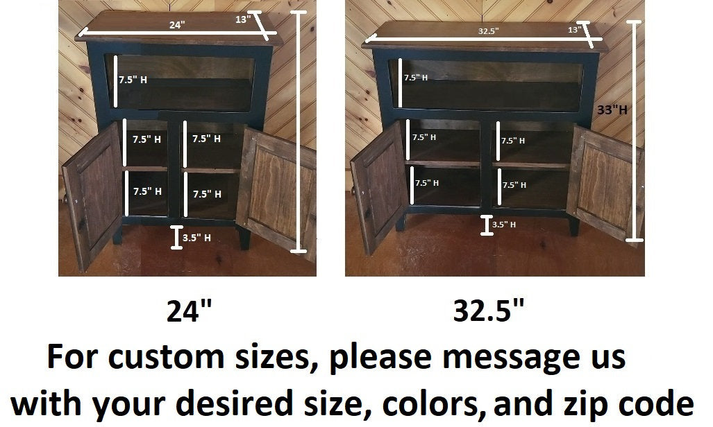 2 Door Cabinet - Fully Assembled - TV Stand - Primitive - Storage - TV Cabinet - Home Décor- Amish Handmade - Multipurpose Cabinet - Rustic