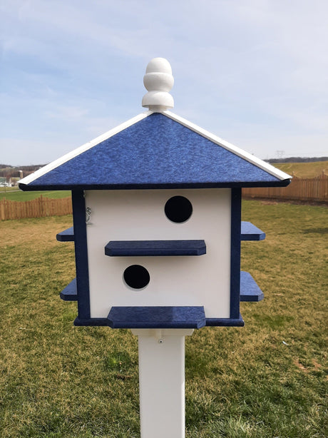 Purple Martin Bird House - 8 Nesting Compartments - Amish Handmade - Weather Resistant - Made of Poly Lumber - Birdhouse Outdoor