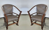 Amish Handmade 2 Rocking Chairs - Furniture - Bozeman Style Walnut Chair- Upholstered - Cushion - Vintage - Backrest - Chair Set - Furniture