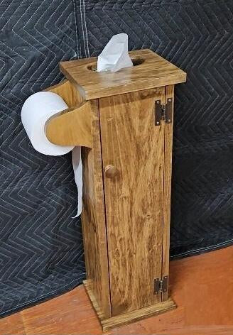Rustic toilet paper stand, standing toilet paper, toilet paper holder, freestanding toilet paper, reclaimed wood toilet paper stand, primitive toilet paper storage, rustic toilet paper cabinet