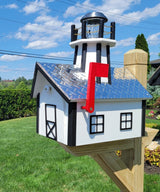 Amish Mailbox With Solar Lighthouse - Wood or Poly Lumber - Handmade Active - Lighthouse Mailboxes