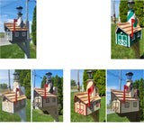 Amish Mailbox - Handmade - With Solar Lighthouse - Wooden - With Cedar Shake Shingles Roof - Color Options