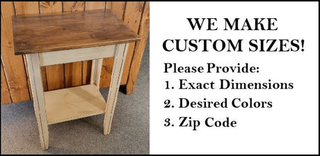 End table - Fully Assembled - Home - Nightstand - Furniture - Amish Handmade- Nightstand - Fireplace - Bathroom Cabinet - Country Decor