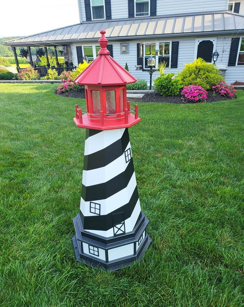 St Augustine Lighthouse - Solar - Amish Made - Landmark Replica - Backyard Decor - Garden Decoration