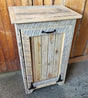 Wood Storage Cabinet, Tiltout Trash Can, Recycling Bin, Amish Handmade, Garbage Can