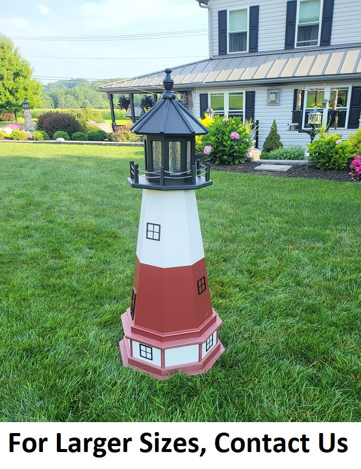 Vermilion Lighthouse - Solar - Amish Made - Landmark Replica - Backyard Decor - Garden Decoration