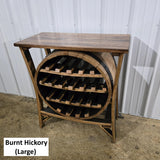 Whiskey Barrel Wine Rack - Amish Handmade - Liquor Cabinet - Furniture - Wooden Bottle Holder - Barrel - Wine Barrel - Whiskey Odor - Rustic