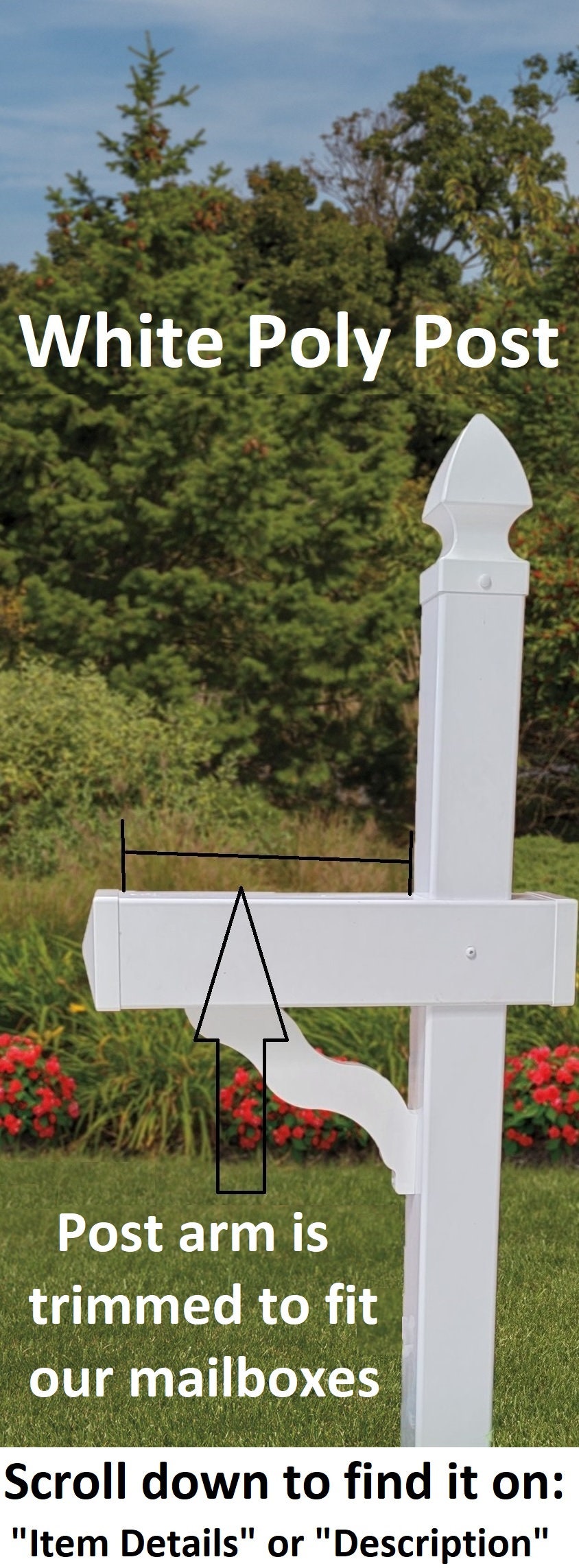 Amish Mailbox - Handmade - Poly Lumber Barn Style - Cherry Roof, Gray Box With White Trim - Weather Resistant - Barn Mailboxes Poly
