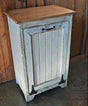 Wood Storage Cabinet, Tiltout Trash Can, Recycling Bin, Amish Handmade, Garbage Can